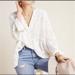 Anthropologie Zoe Swing Patchwork Top